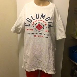 Columbia White t shirt Unisex short sleeve top